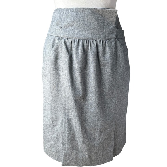 Oscar de la Renta Skirt Gray Wool Blend Classic F10 Minimalist Size‎ 6